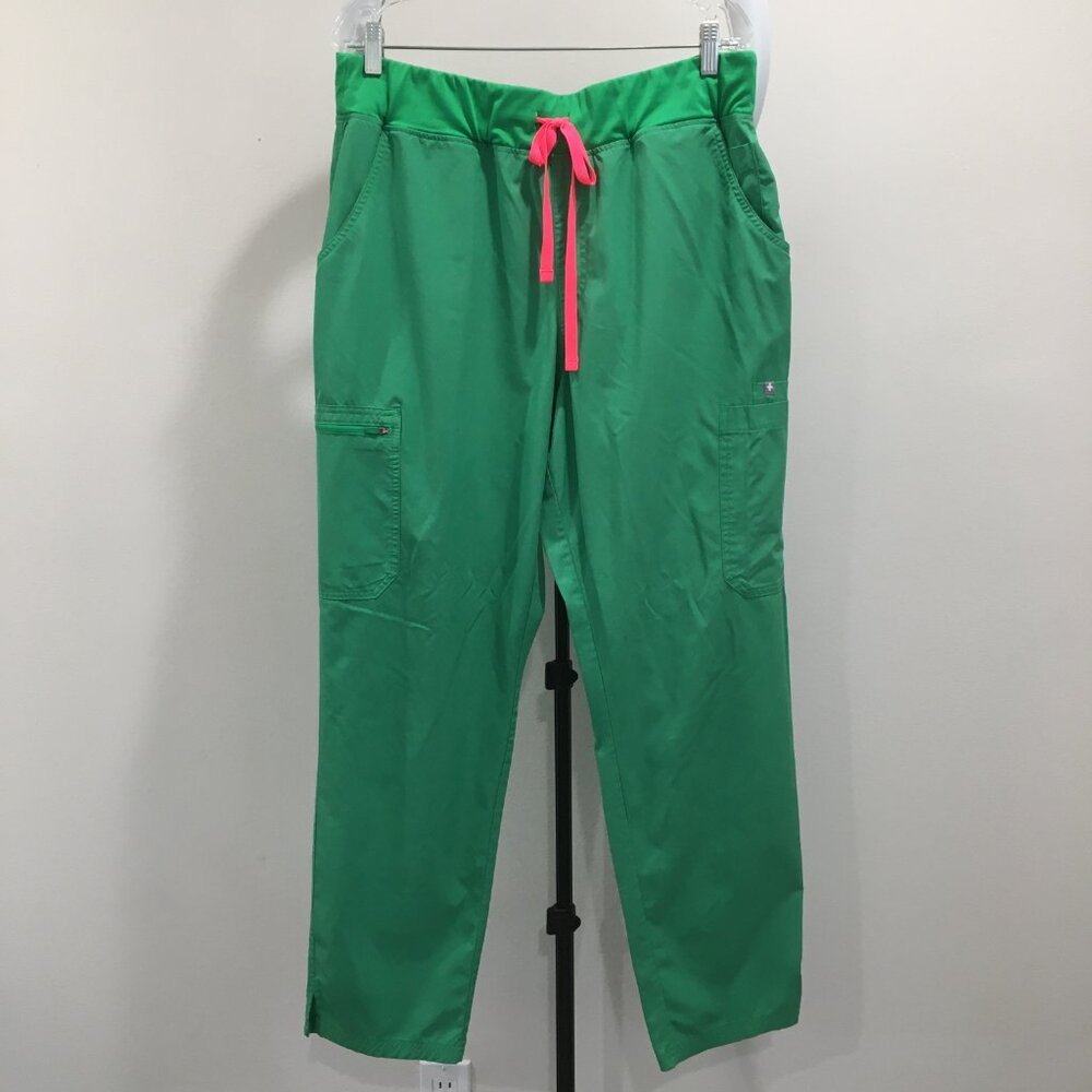FIGS Green YOLA Zip Pocket Pull On Drawstring Scrubs Medical Pant